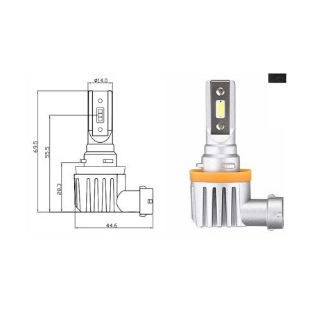Ampoule H1 LED Voiture / Moto / Scooter (Set 2 pièces) - Adaptateur CANbus  interne 