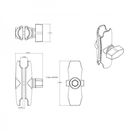 RAM Mounts RAM-B-201U koppelingsarm