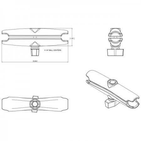 Bras d'Accouplement Long RAM Mounts RAM-B-201U-C