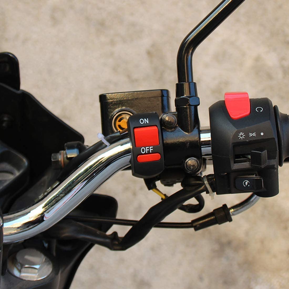Interrupteur de phare de montage de guidon de moto 22mm étanche